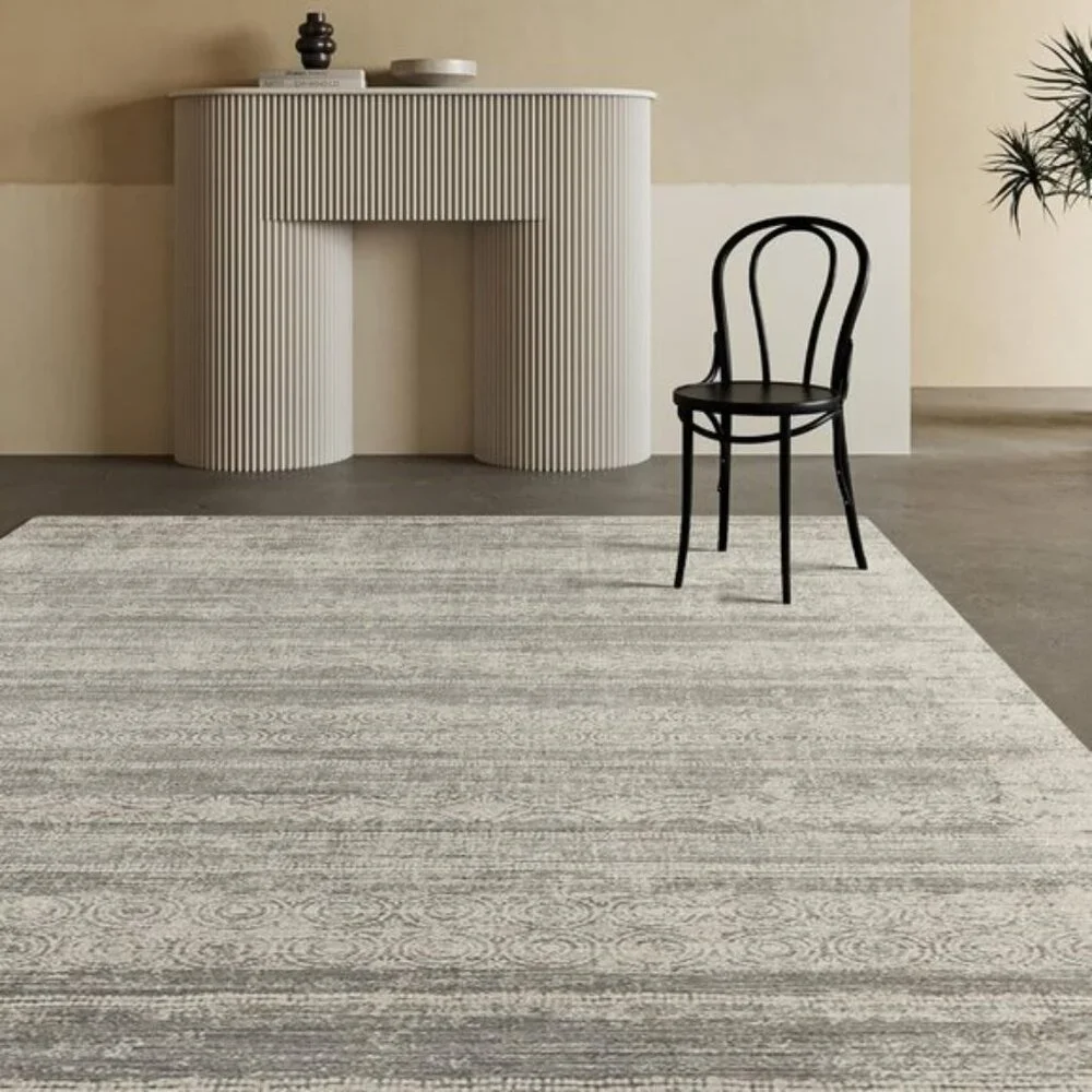 New 8x10 Charcoal Grey Area Rug, Washable Non-Slip Modern Carpet for Home